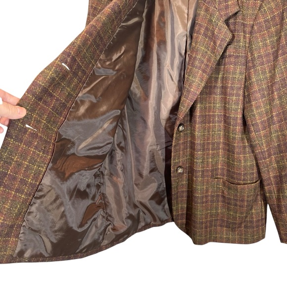 VINTAGE ESKA INTERNATIONAL Women's 12 Blazer Green/Maroon Tweed - Picture 8 of 10